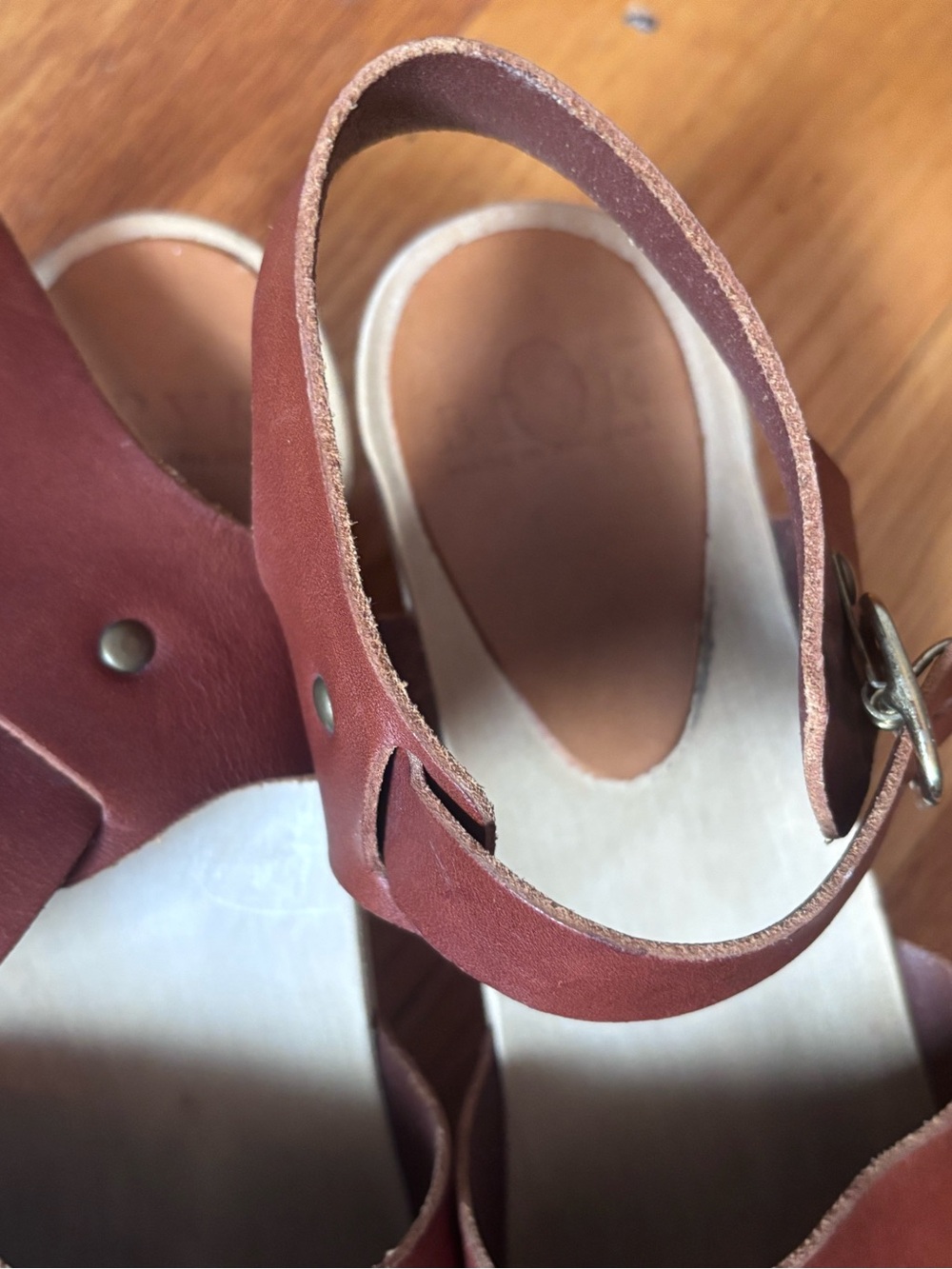 Bryr Brown Leather Ankle-Strap Clogs - Picture 10 of 12